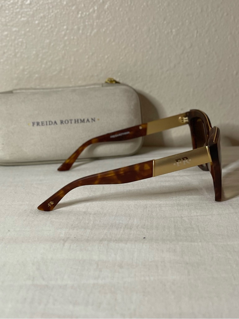 Freida Rothman Women's MadisonTortoise Sunglasses with Gold Bridge - Picture 13 of 13